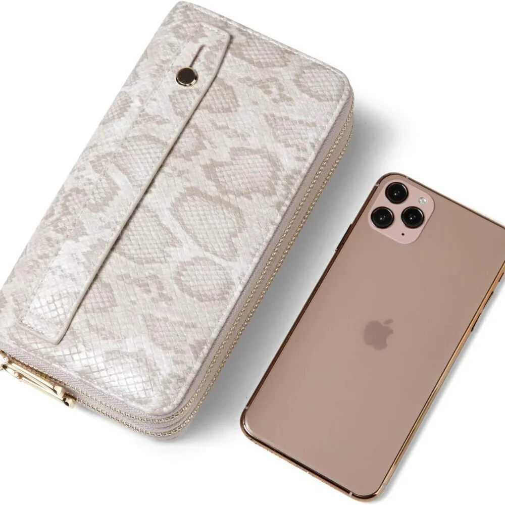 Women's PU Leather Phone Clutch Wallet RFID Blocking Multi-Card Organizer